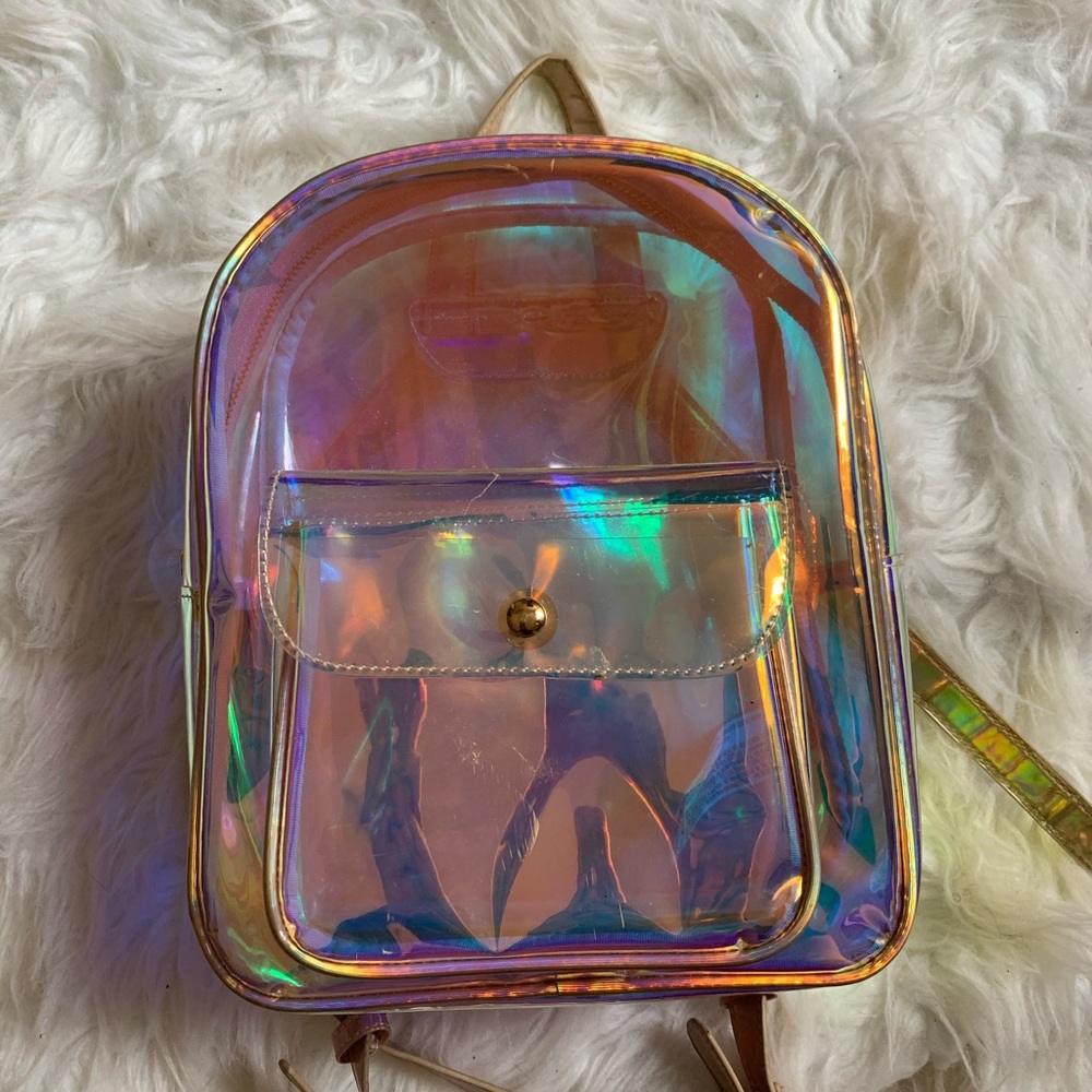 Forever 21 metallic mini backpack with free gift